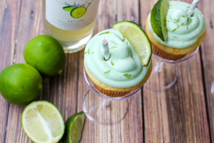 Key Lime Margarita Cupcakes with Key Lime Buttercream Frosting