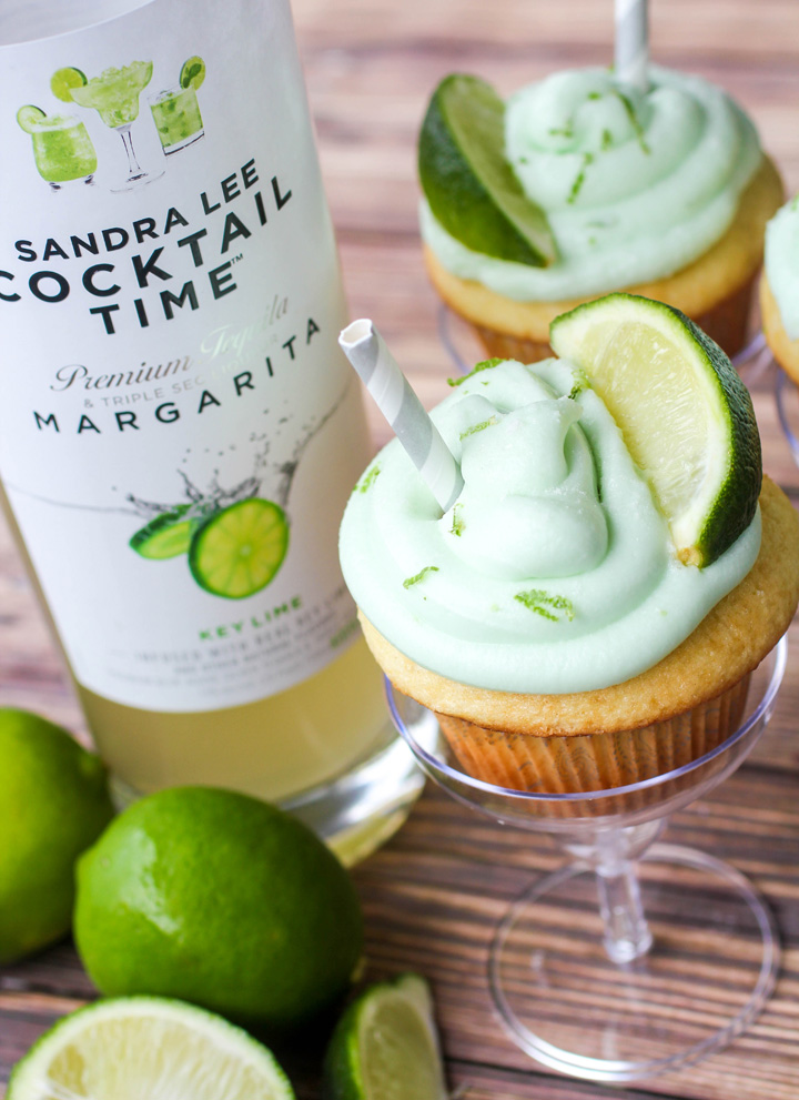 Key Lime Margarita Cupcakes with Key Lime Buttercream Frosting