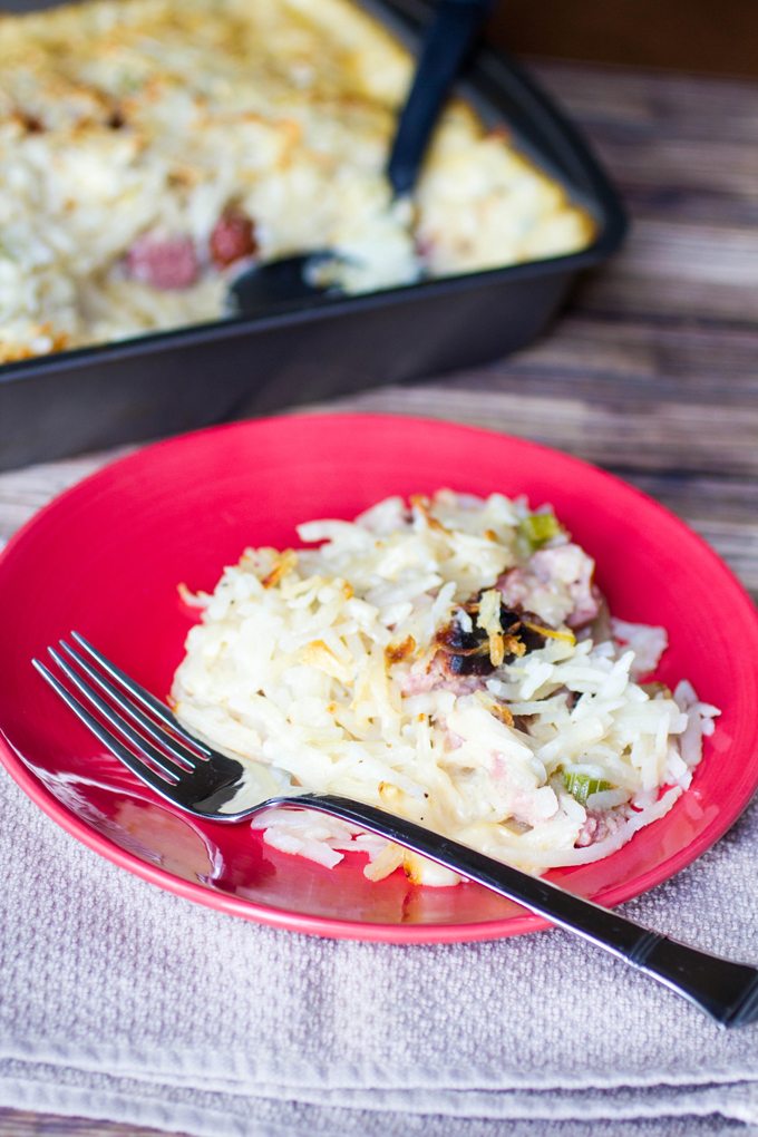 Kielbasa Sausage Hashbrown Dinner Casserole