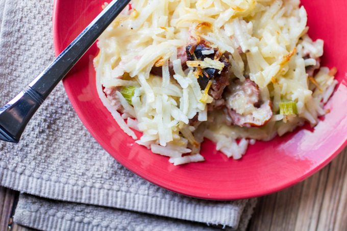 Kielbasa Sausage Hashbrown Casserole