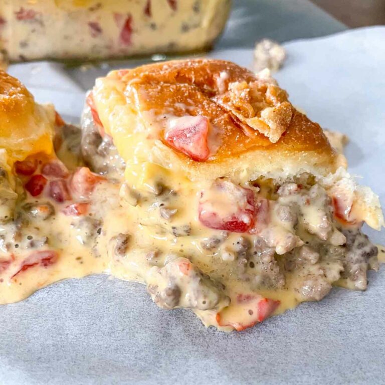 Knife and Fork Velveeta Cheeseburger Sliders Featured Image