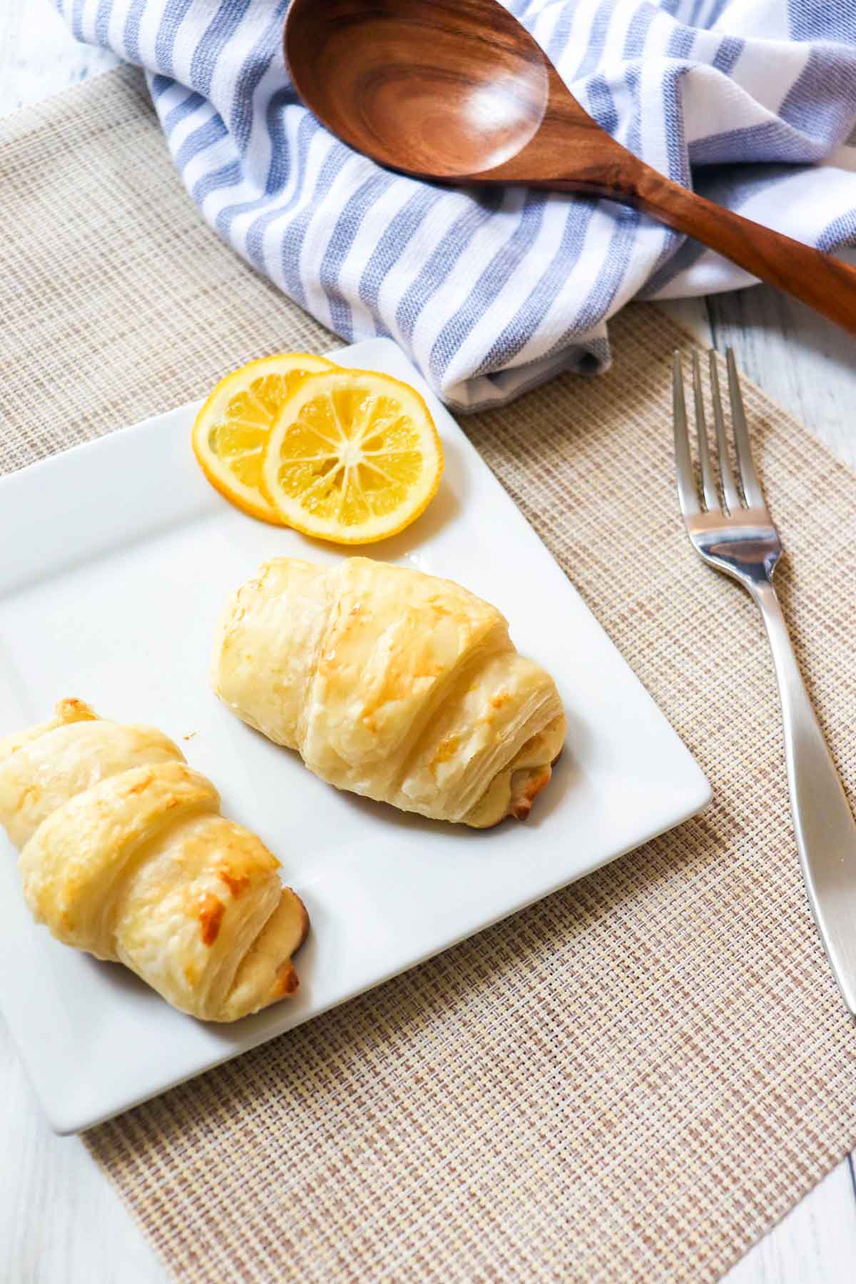 Overhead view of Lemon Cheesecake Rolls