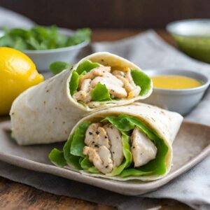 Lemon Pepper Chicken Wraps w/ Lemon Pepper Sauce