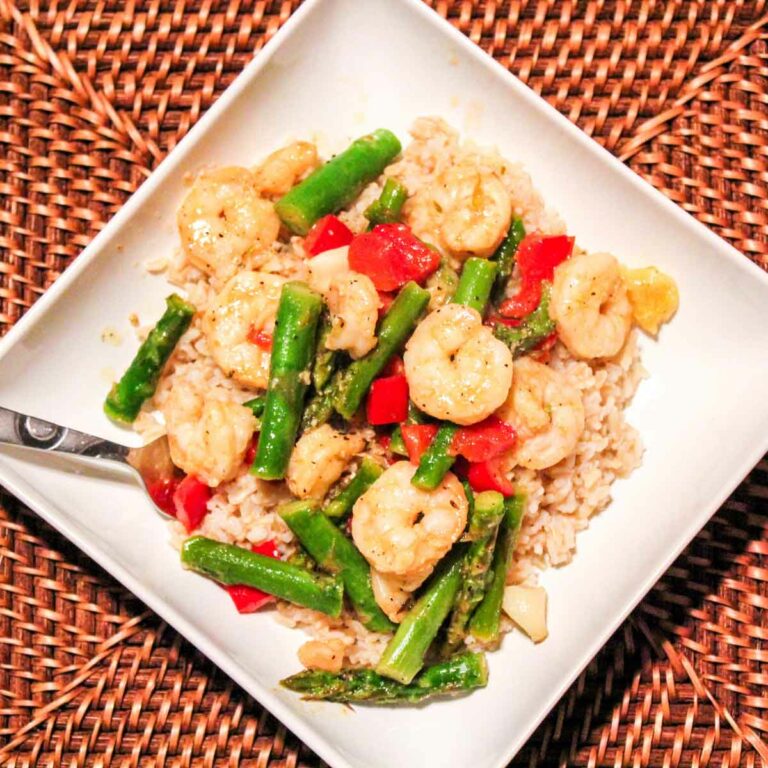 Meyer Lemon Garlic Shrimp and Asparagus