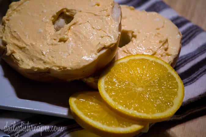 Mimosa Cream Cheese on Homemade Bagels