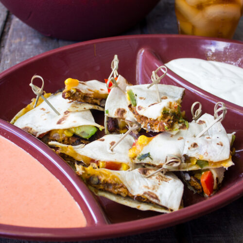 Spicy Black Bean Quesadilla Bites