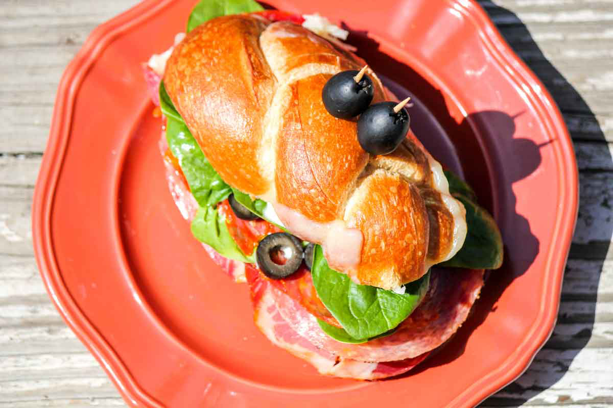 Overhead View of the Best Deli Sandwich