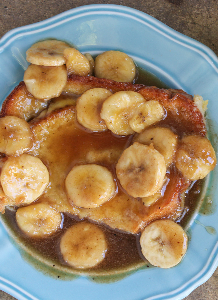Overnight Bananas Foster French Toast