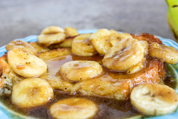 Overnight Bananas Foster French Toast