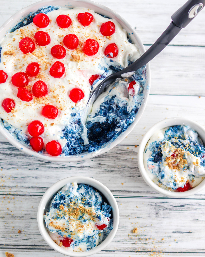Patriotic Blueberry Jello Cheesecake Salad