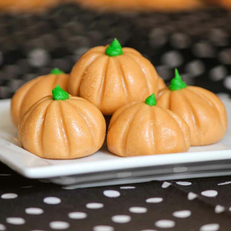 Peanut Butter Pumpkin Bites on a Plate