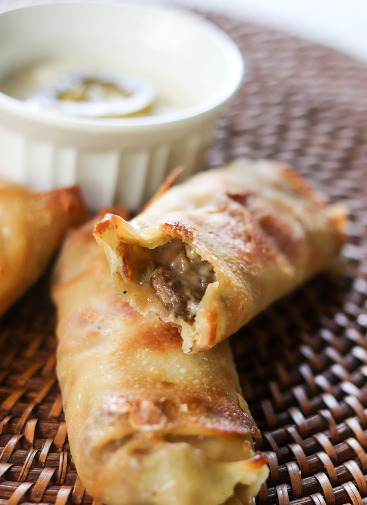 Philly Cheesesteak Egg Rolls