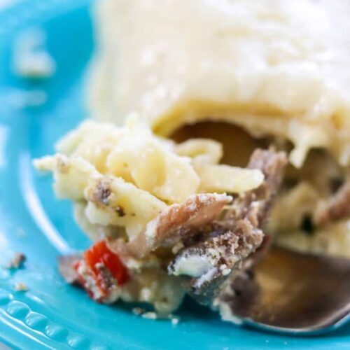 Philly Cheesesteak Lasagna Roll Ups