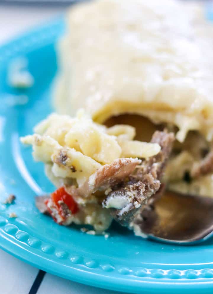 Philly Cheesesteak Lasagna Roll Ups