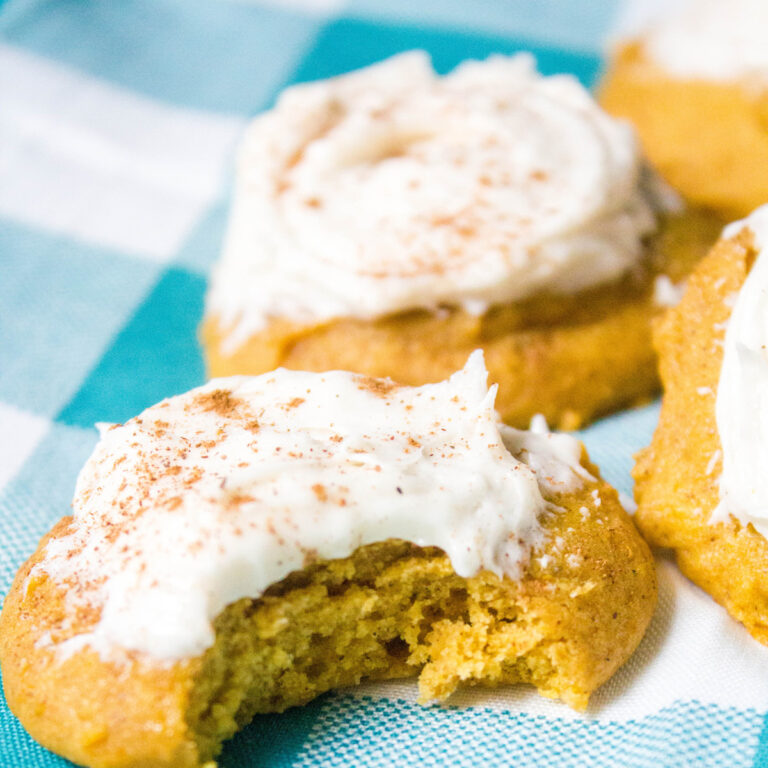 Pumpkin Cookies with Cream Cheese Frosting