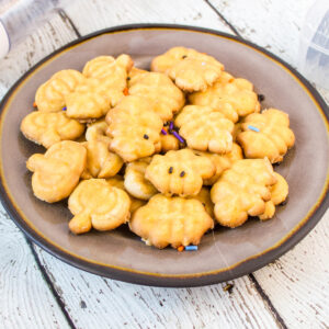 Pumpkin Spice Spritz Cookies with Pumpkin Spice Glaze