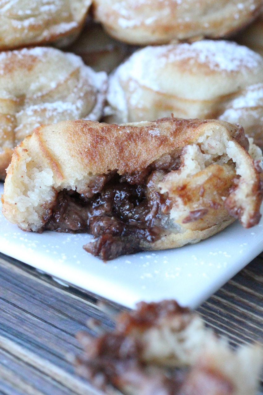 Reese's Banana Peanut Butter Chocolate Stuffed Ebelskivers