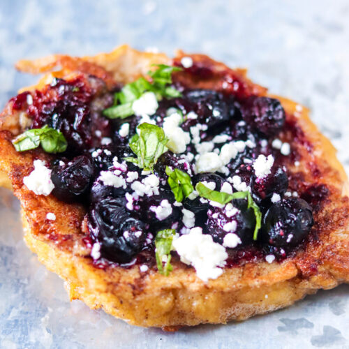 Roasted Blueberry French Toast Crostini