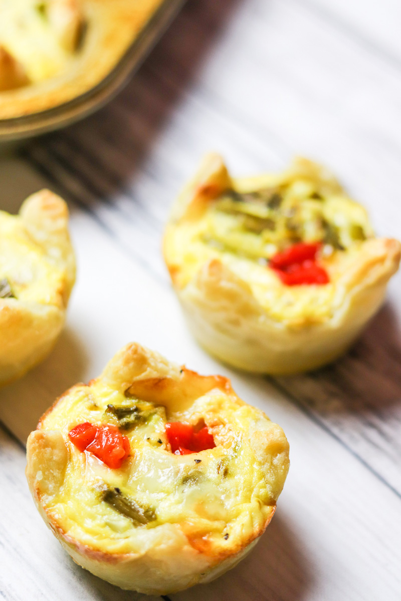 Roasted Red Pepper Asparagus Mini Tarts