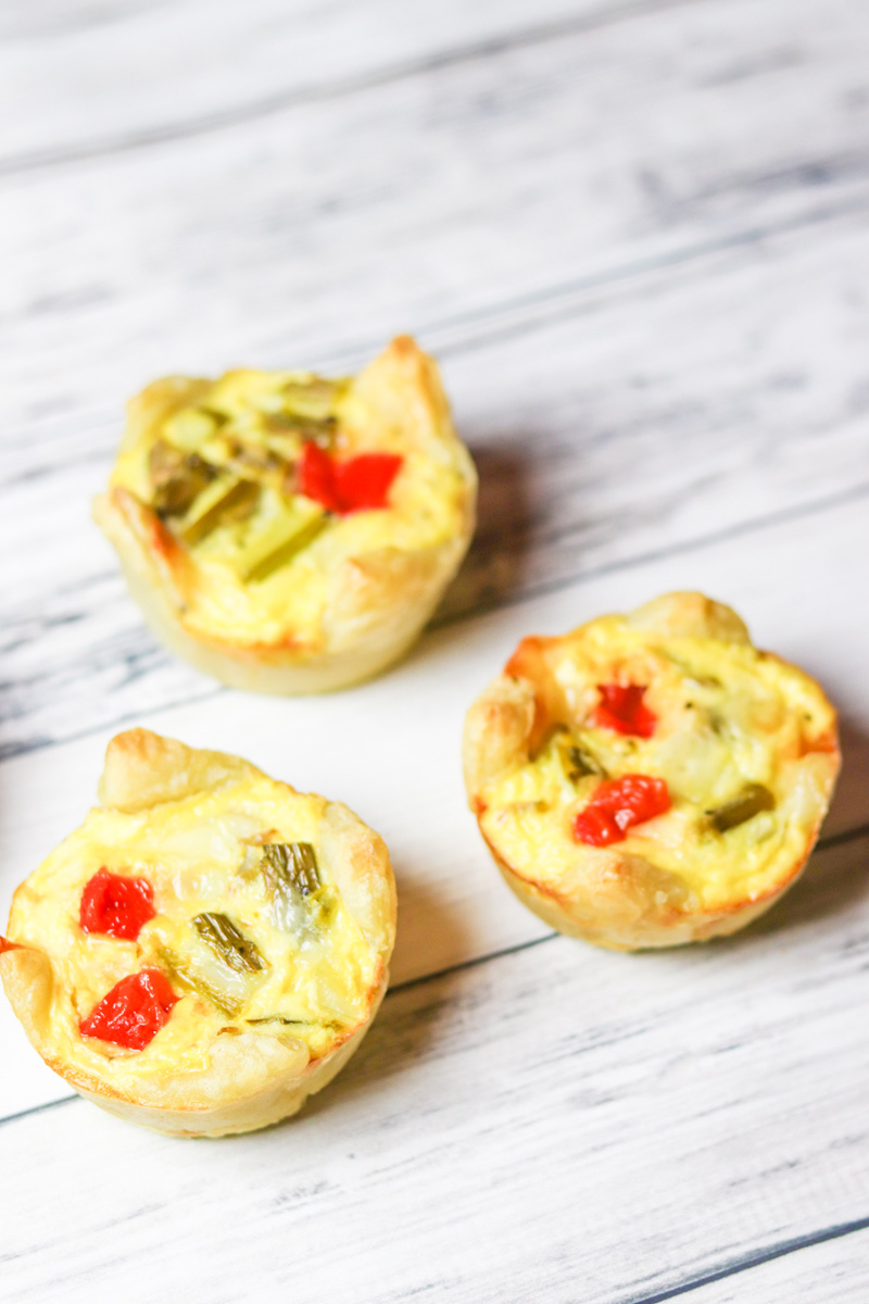 Roasted Red Pepper Asparagus Mini Tarts