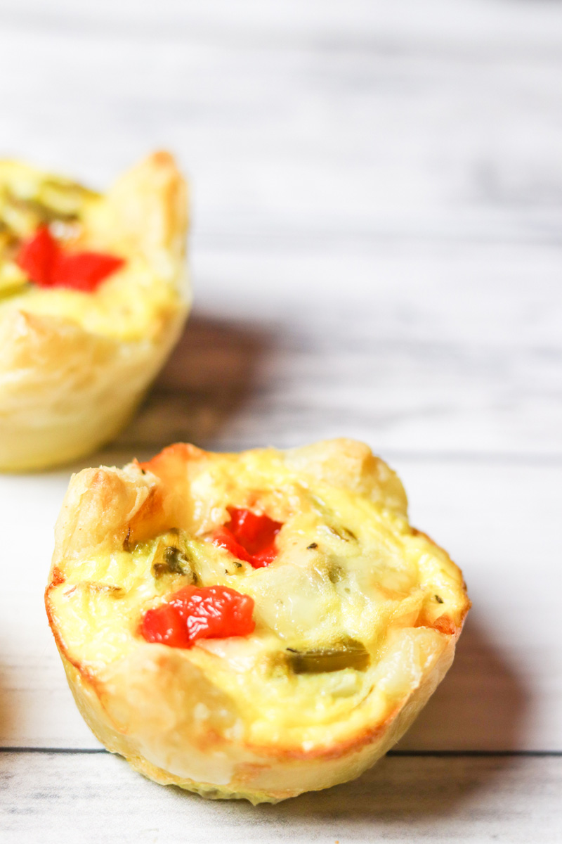 Roasted Red Pepper Asparagus Mini Tarts