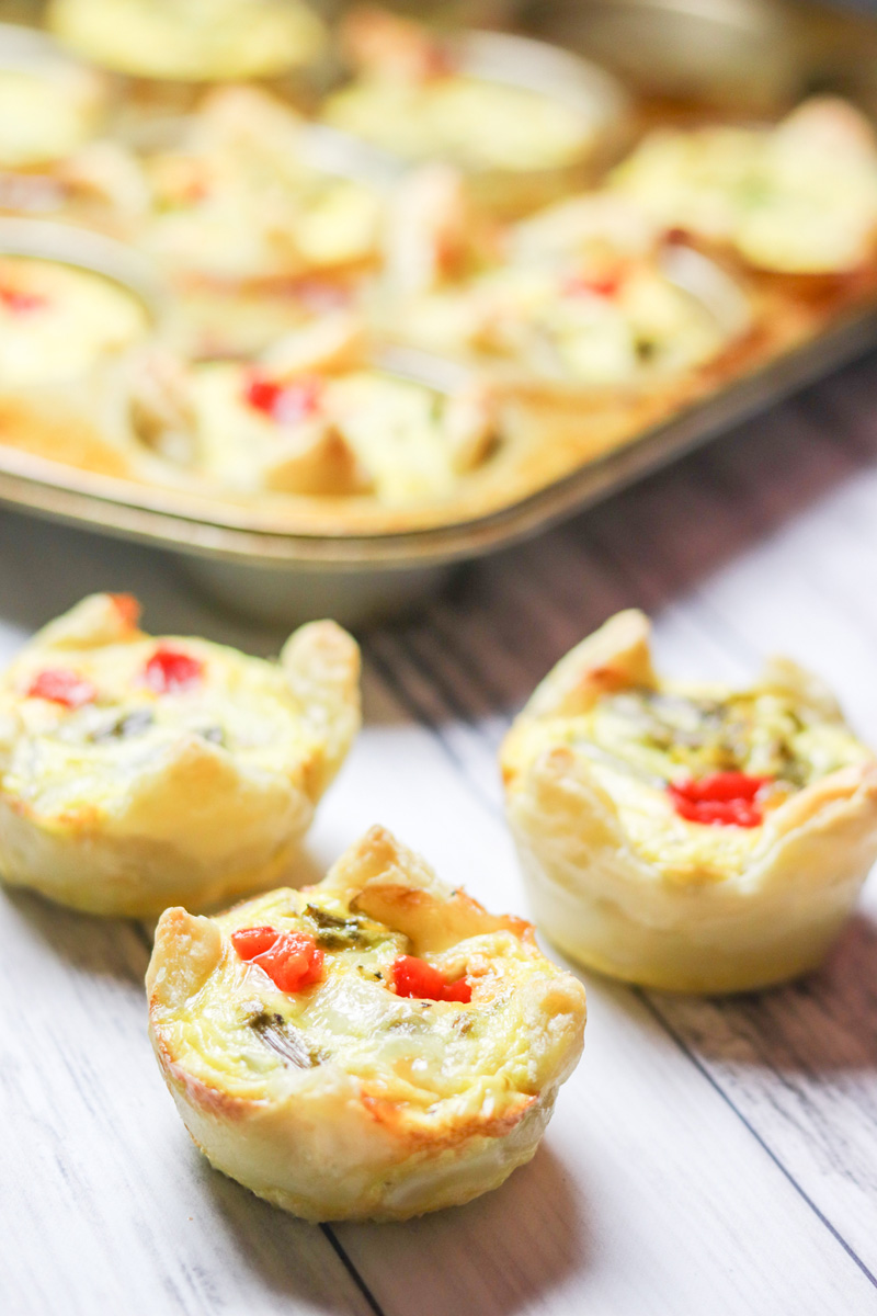 Roasted Red Pepper Asparagus Mini Tarts