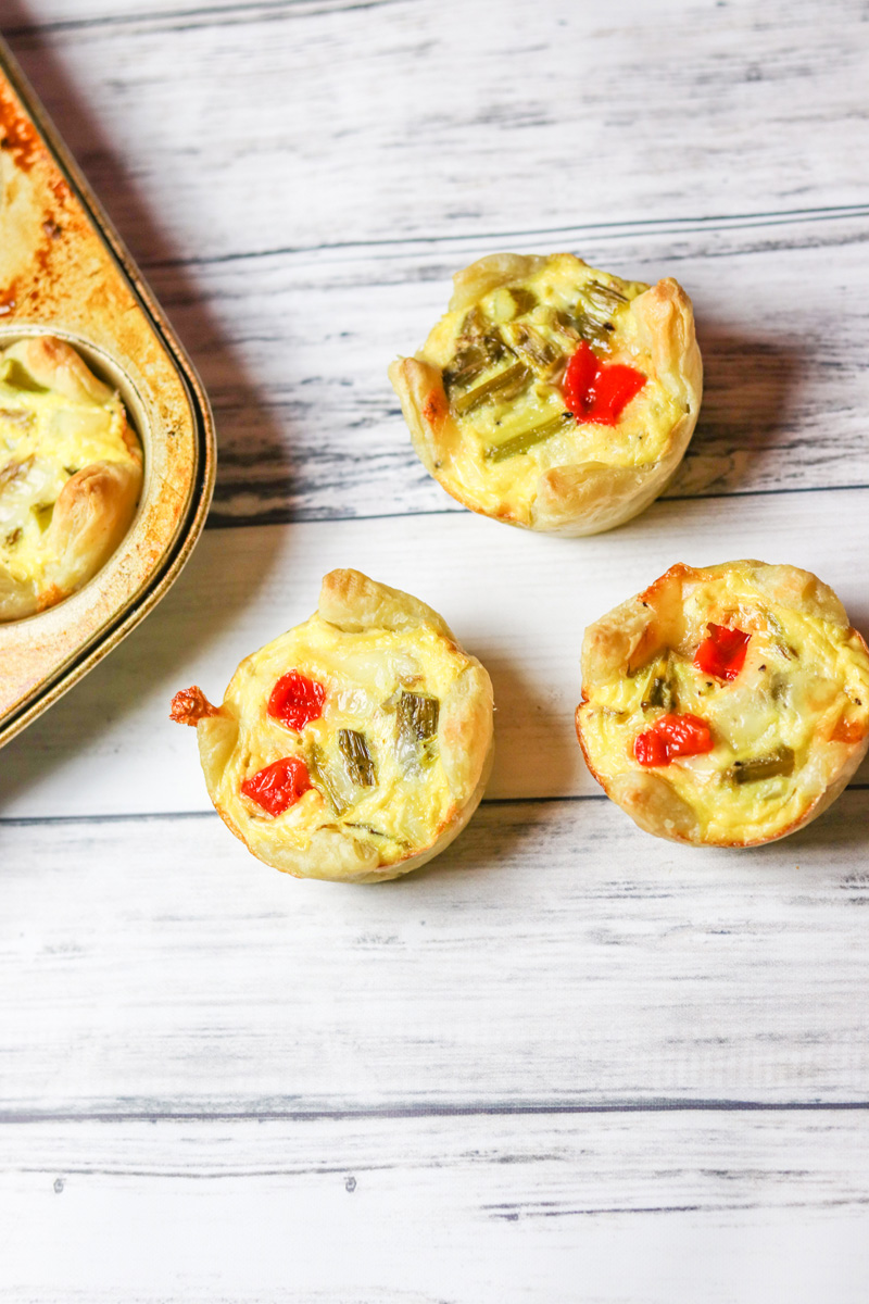 Roasted Red Pepper Asparagus Mini Tarts