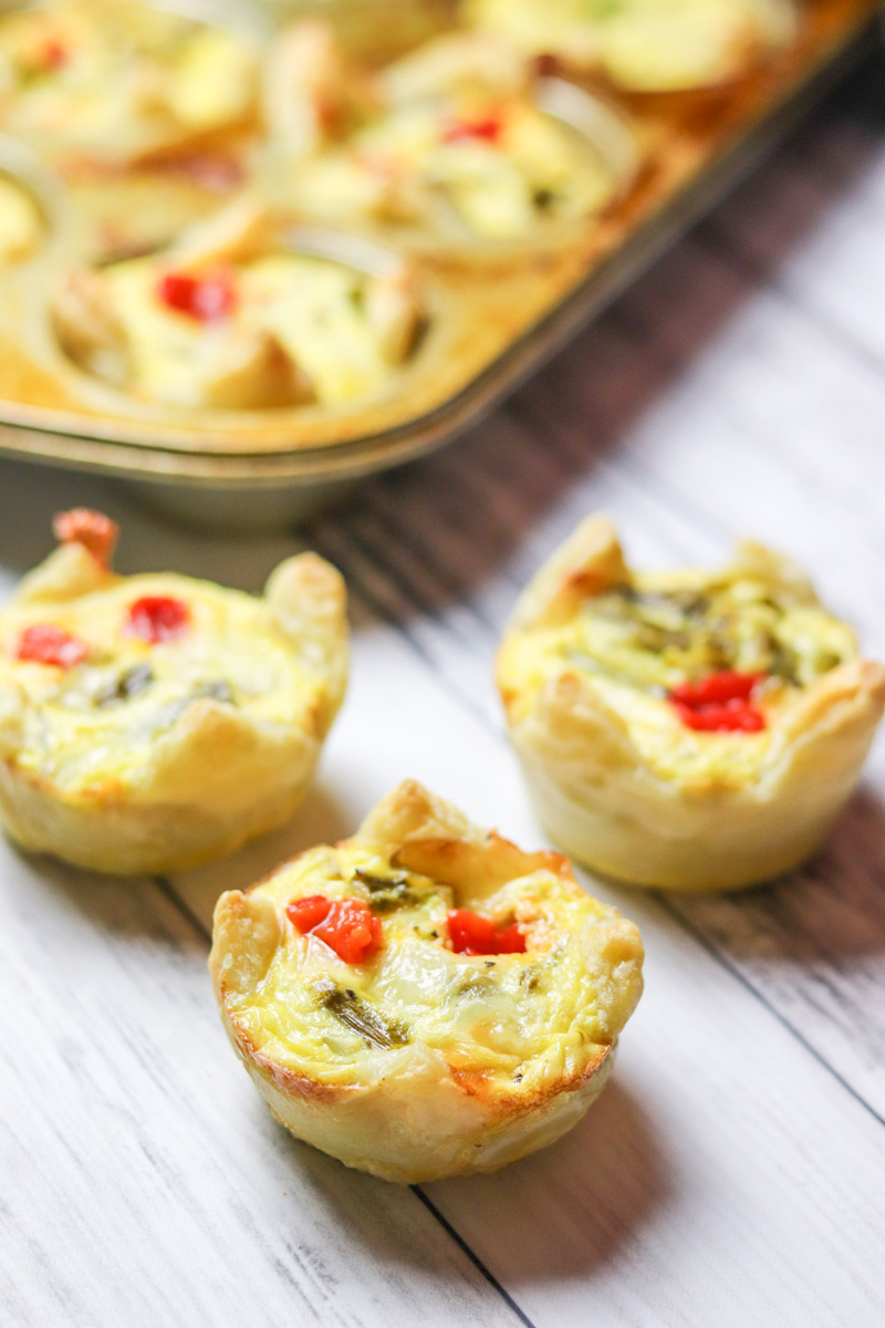 Roasted Red Pepper Asparagus Mini Tarts