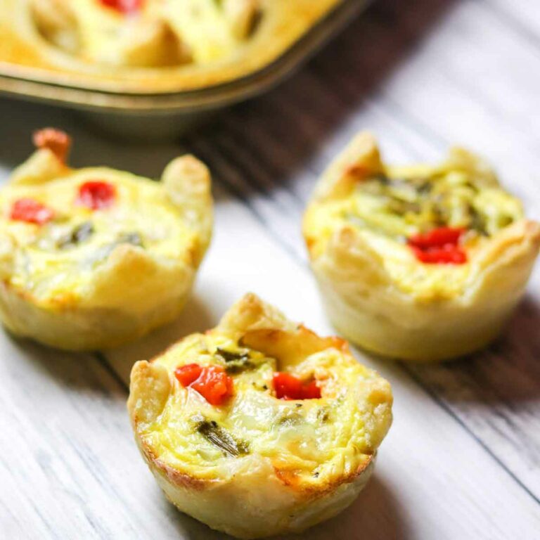 Roasted Red Pepper Asparagus Mini Tarts