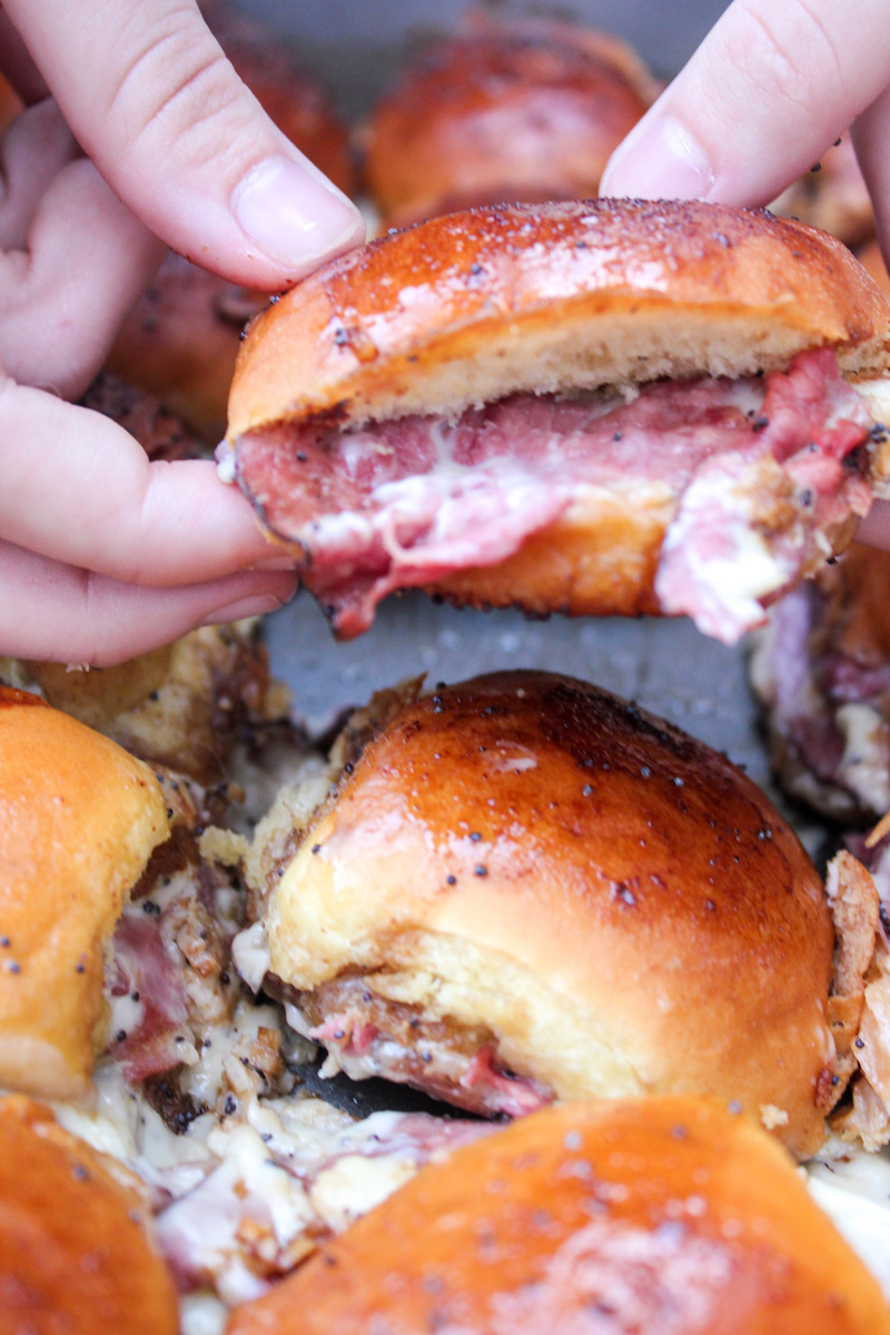 Saucy Roast Beef and Swiss Sliders
