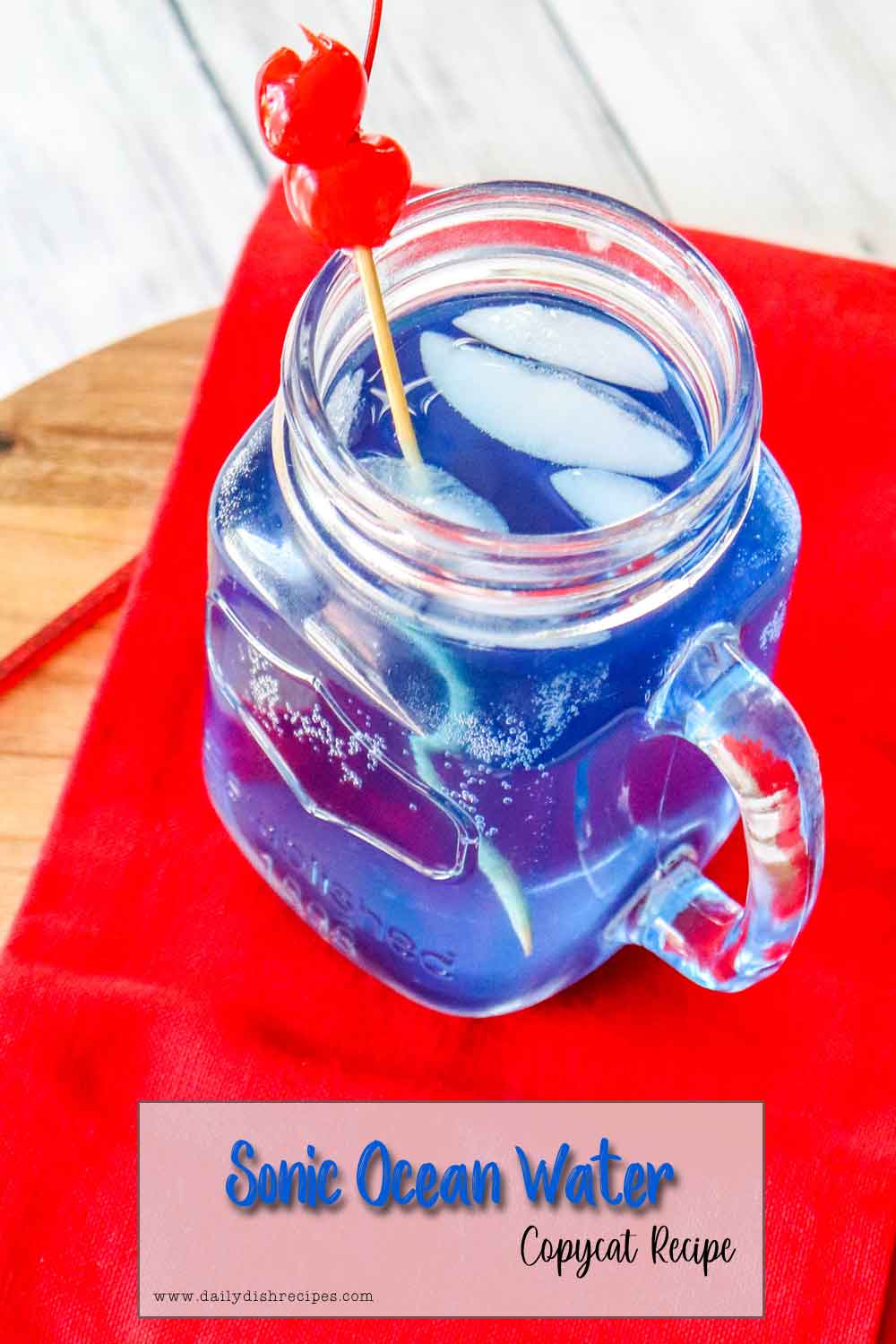 Sonic Ocean Water - Copycat Recipe Pinterest Image