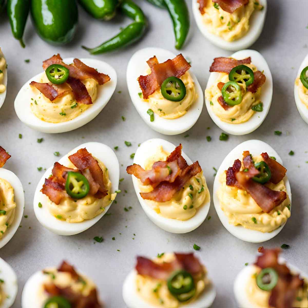 Spicy Jalapeno Bacon Deviled Eggs