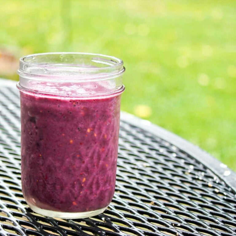 Strawberry Blackberry Sweet Basil Smoothie