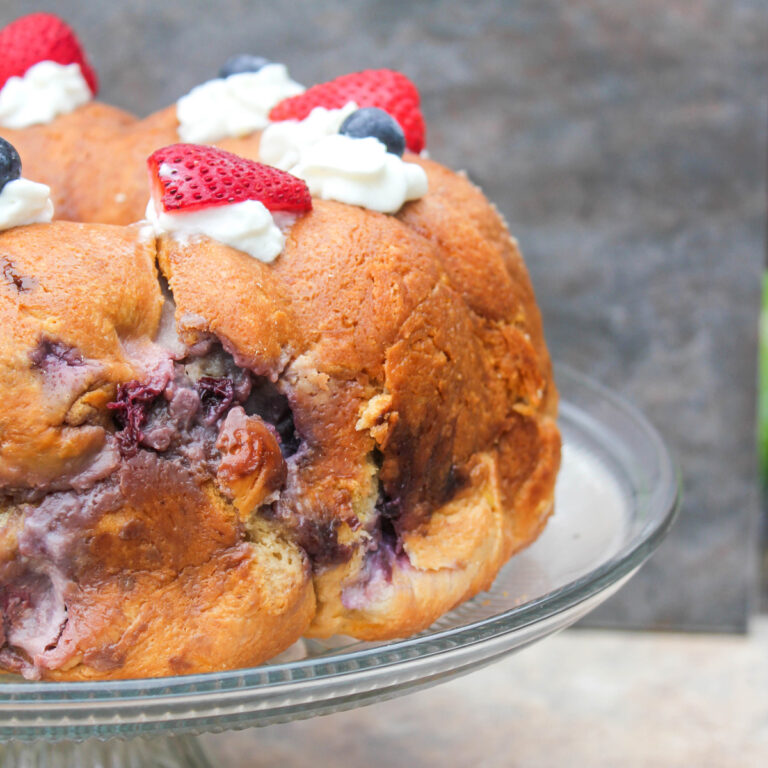 Strawberry Blueberry Stuffed Monkey Bread