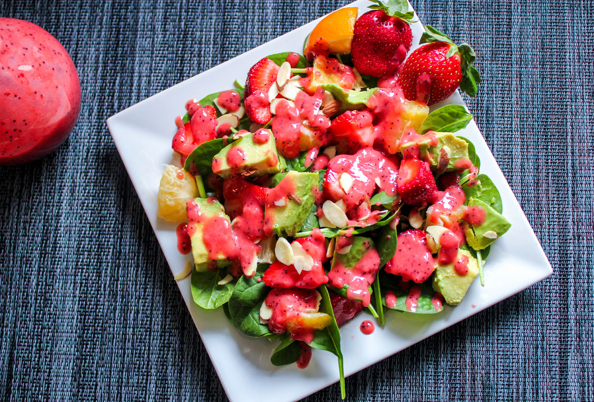 Strawberry Lemon Avocado Spinach Salad