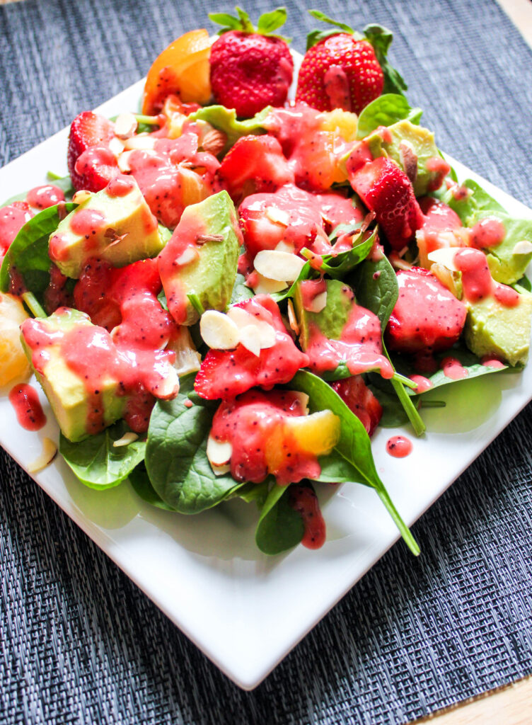 Strawberry Lemon Avocado Spinach Salad