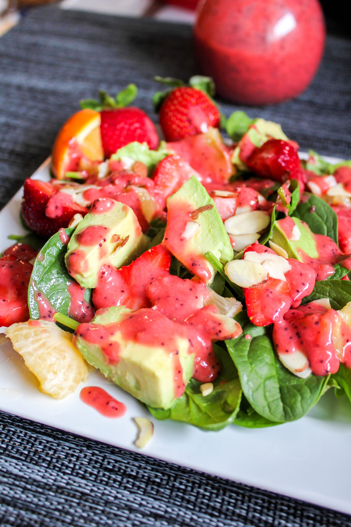 Strawberry Lemon Avocado Spinach Salad