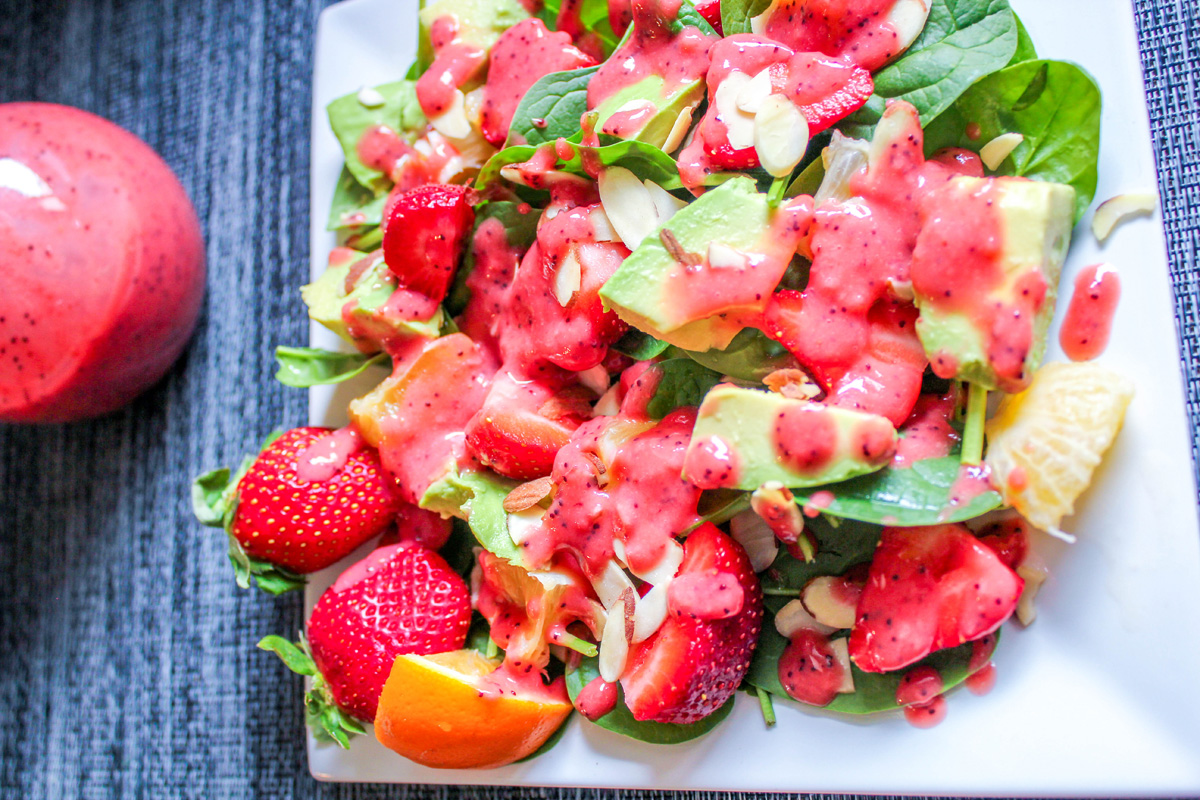 Strawberry Lemon Avocado Spinach Salad