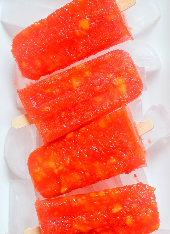Strawberry Mango Margarita Popsicles