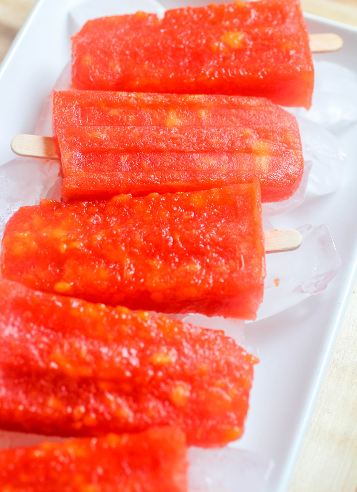 Strawberry Mango Margarita Popsicles