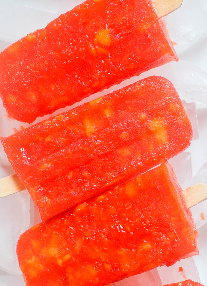 Strawberry Mango Margarita Popsicles