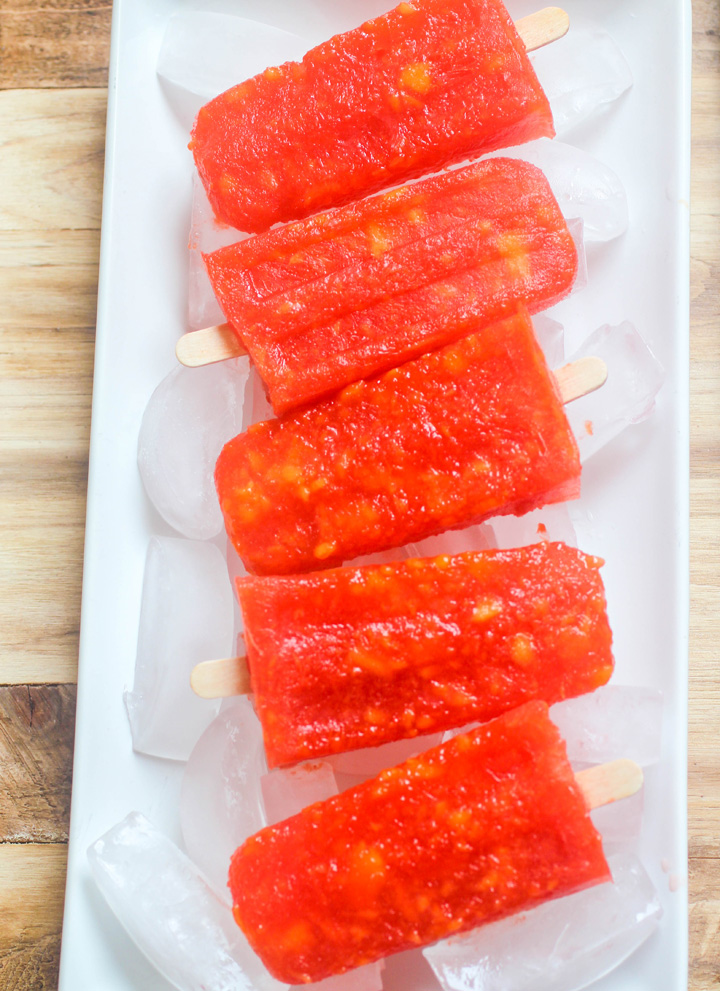 Strawberry Mango Margarita Popsicles