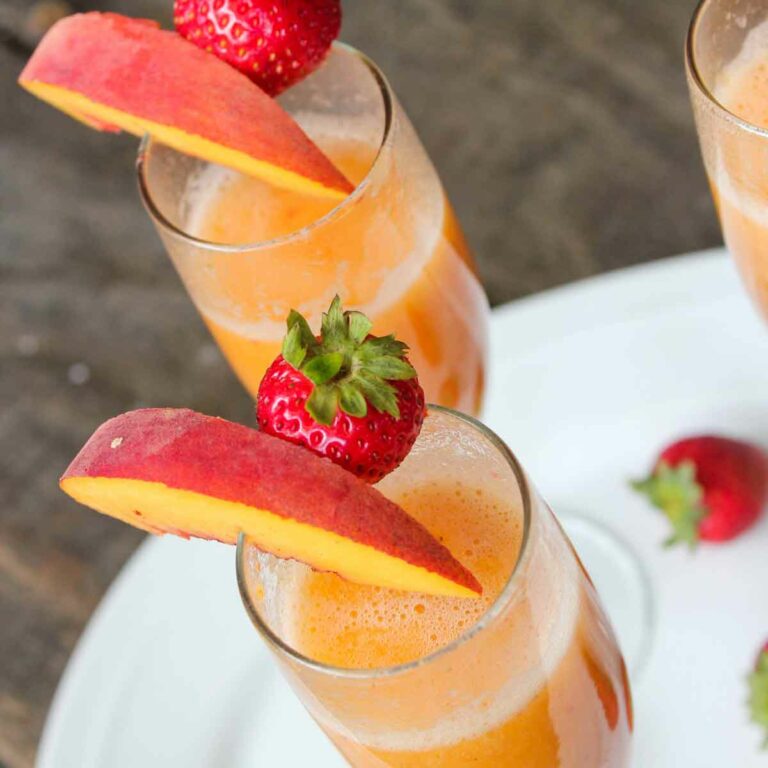 Strawberry Peach Bellini Featured Image