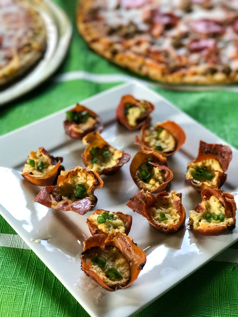 Cheesy Herb Stuffed Prosciutto Cups