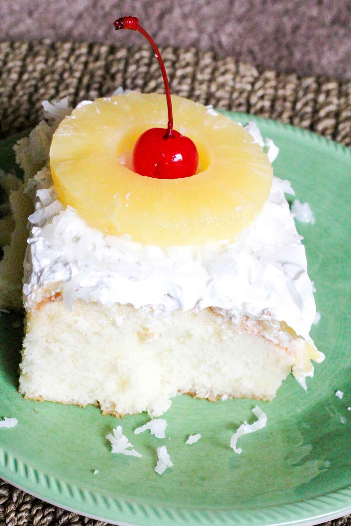 Tropical Pina Colada Poke Cake