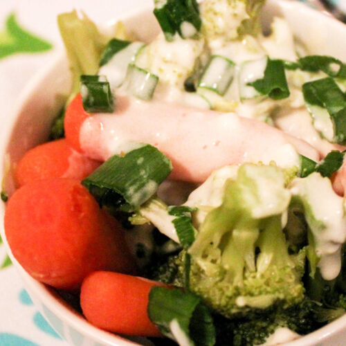Veggies with a Creamy Garlic Parmesan Sauce