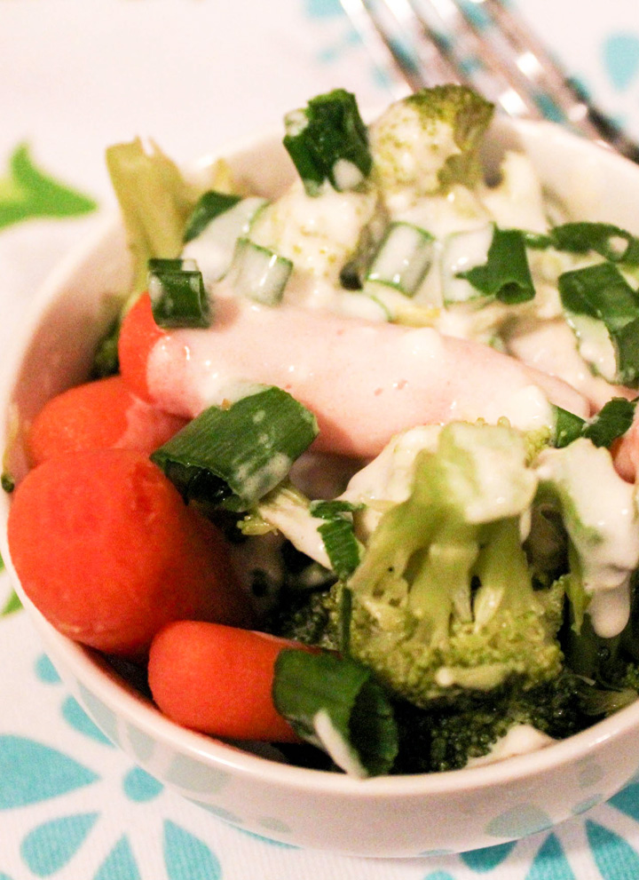 Veggies with a Creamy Garlic Parmesan Sauce