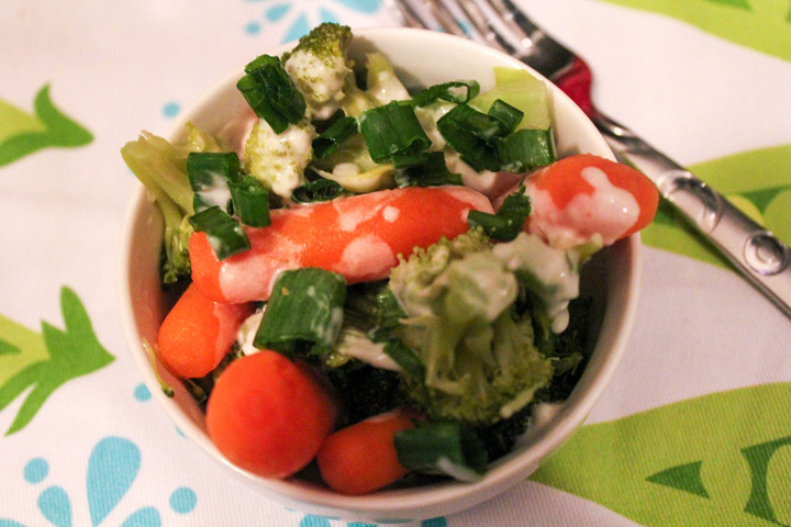 Veggies with a Creamy Garlic Parmesan Sauce