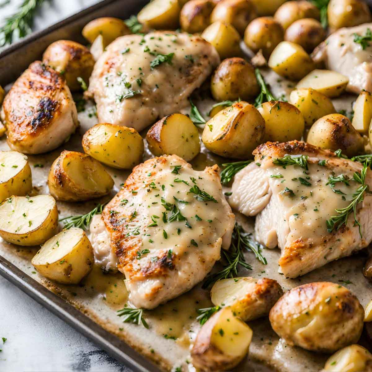 Zesty Roasted Chicken and Potato Sheet Pan Dinner